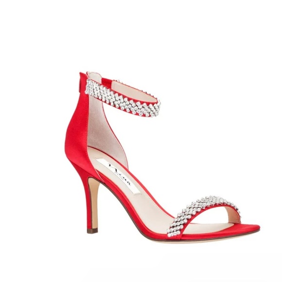 Red Stiletto Heeled Sandal 9M - Picture 14 of 15